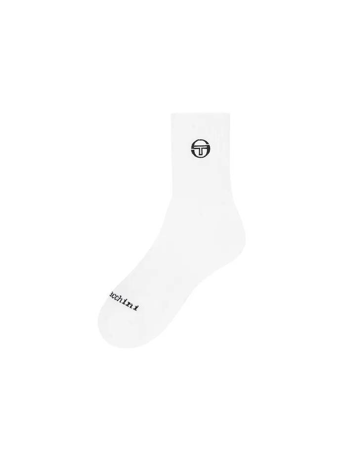 Men Court Styles Sergio Tacchini Daily Crew High Socks Snow White