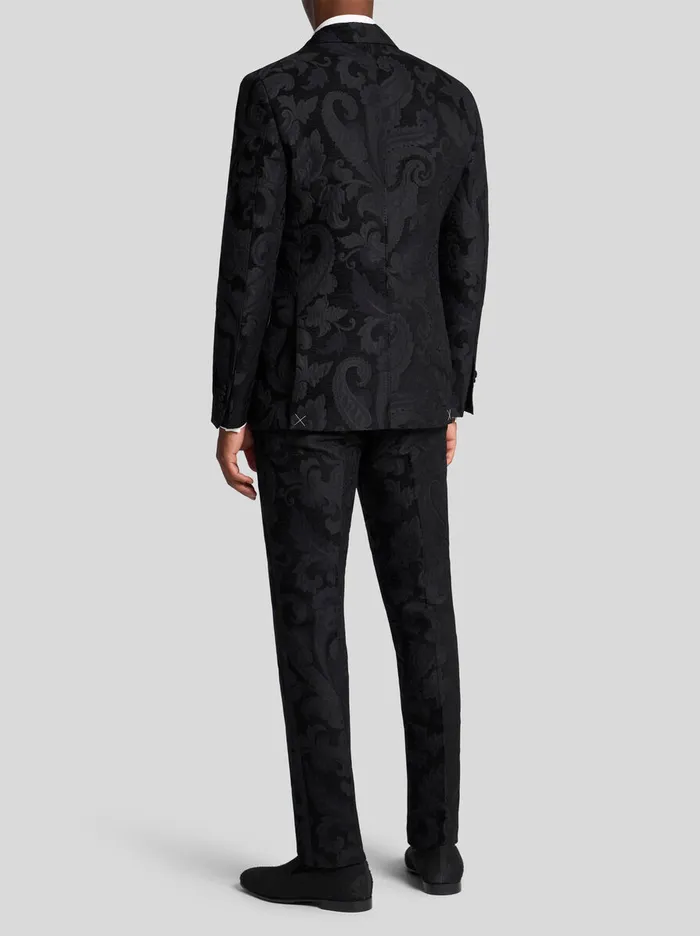 Men Etro Jackets Floral Leafy Blazer With Lining Black Men Etro Jackets Floral Leafy Blazer With Lining Black