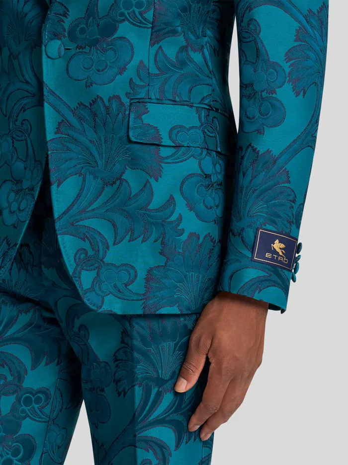 Men Etro Jackets Floral Leafy SingleBreasted Blazer Light Blue Men Etro Jackets Floral Leafy SingleBreasted Blazer Light Blue