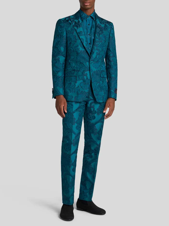 Men Etro Jackets Floral Leafy SingleBreasted Blazer Light Blue Men Etro Jackets Floral Leafy SingleBreasted Blazer Light Blue
