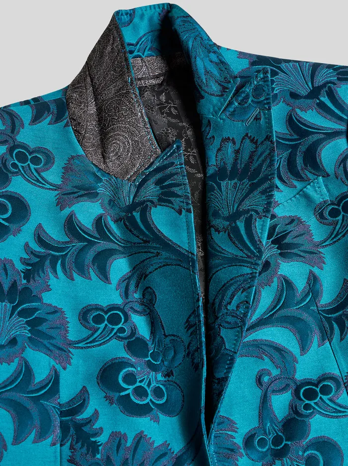 Men Etro Jackets Floral Leafy SingleBreasted Blazer Light Blue Men Etro Jackets Floral Leafy SingleBreasted Blazer Light Blue