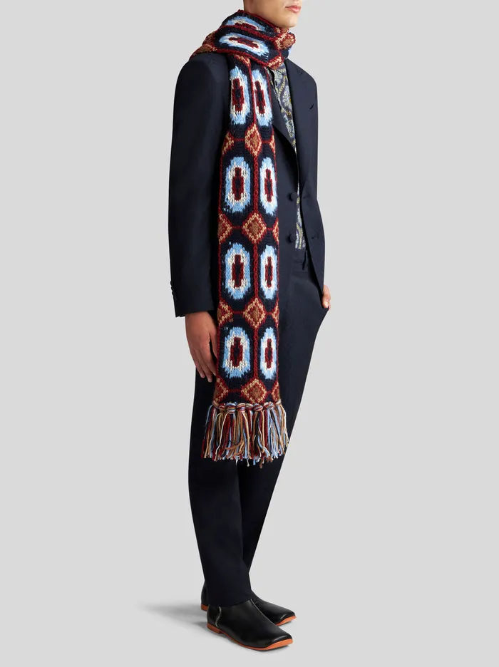 Men Etro Jackets Wool And Cotton Jacquard Jacket Navy Blue Men Etro Jackets Wool And Cotton Jacquard Jacket Navy Blue