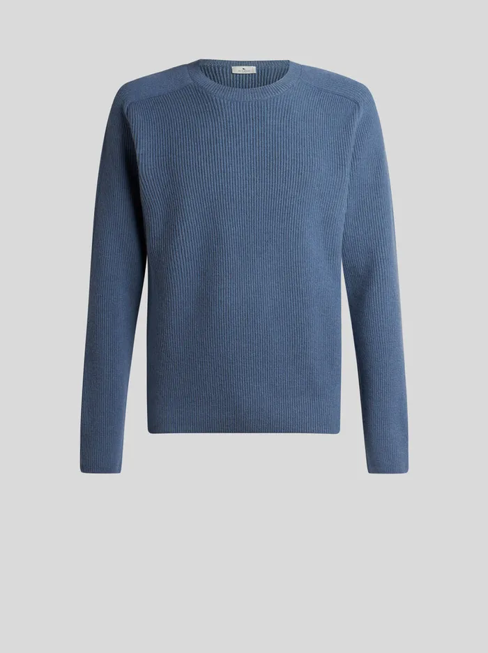Men Etro Knitwear Cashmere Sweater Light Blue