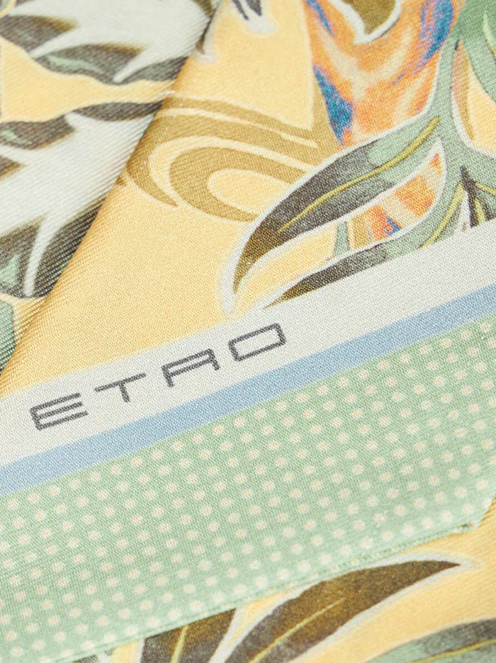Men Etro Scarves Printed Silk Paisleyina Yellow Men Etro Scarves Printed Silk Paisleyina Yellow