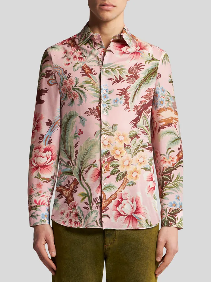 Men Etro Shirts Floral Cotton Shirt Multicolour Men Etro Shirts Floral Cotton Shirt Multicolour