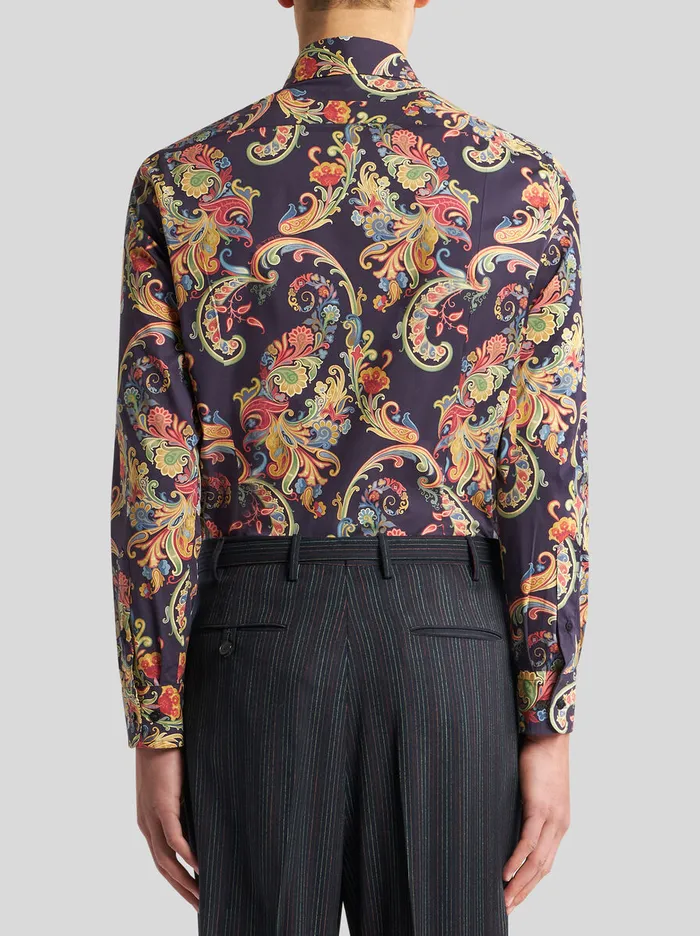 Men Etro Shirts Multicoloured Paisley Shirt Black Men Etro Shirts Multicoloured Paisley Shirt Black