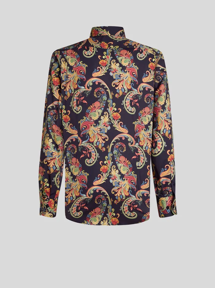 Men Etro Shirts Multicoloured Paisley Shirt Black Men Etro Shirts Multicoloured Paisley Shirt Black