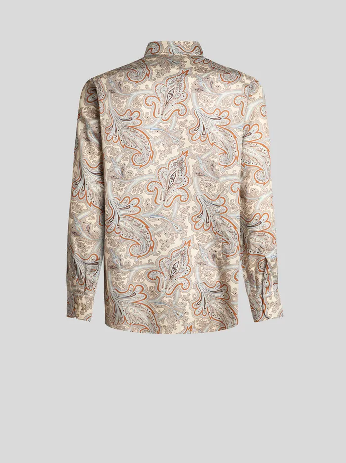 Men Etro Shirts Paisley Shirt Beige Men Etro Shirts Paisley Shirt Beige