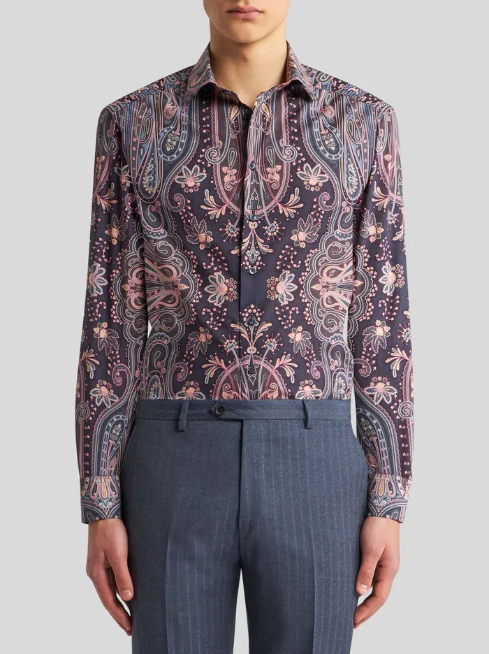 Men Etro Shirts Paisley Shirt Navy Blue Men Etro Shirts Paisley Shirt Navy Blue