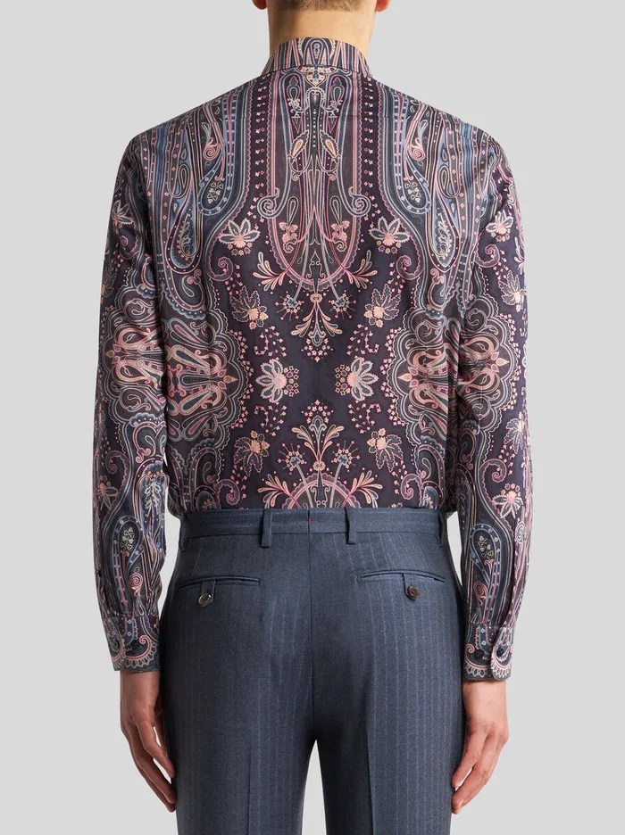 Men Etro Shirts Paisley Shirt Navy Blue Men Etro Shirts Paisley Shirt Navy Blue