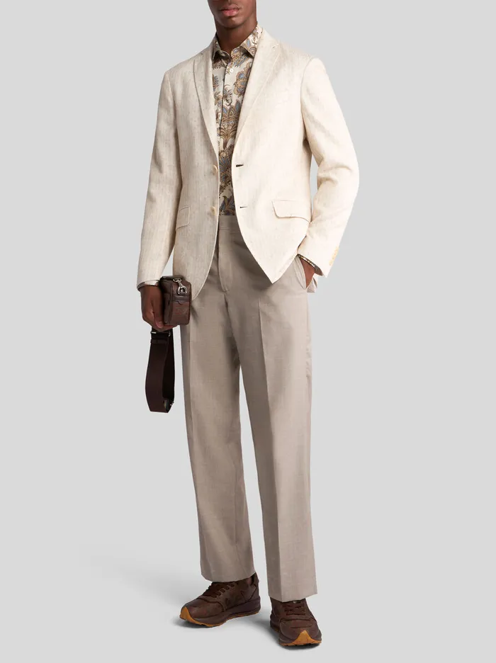 Men Etro Shirts Shirt With Maxi Flowers Beige Men Etro Shirts Shirt With Maxi Flowers Beige