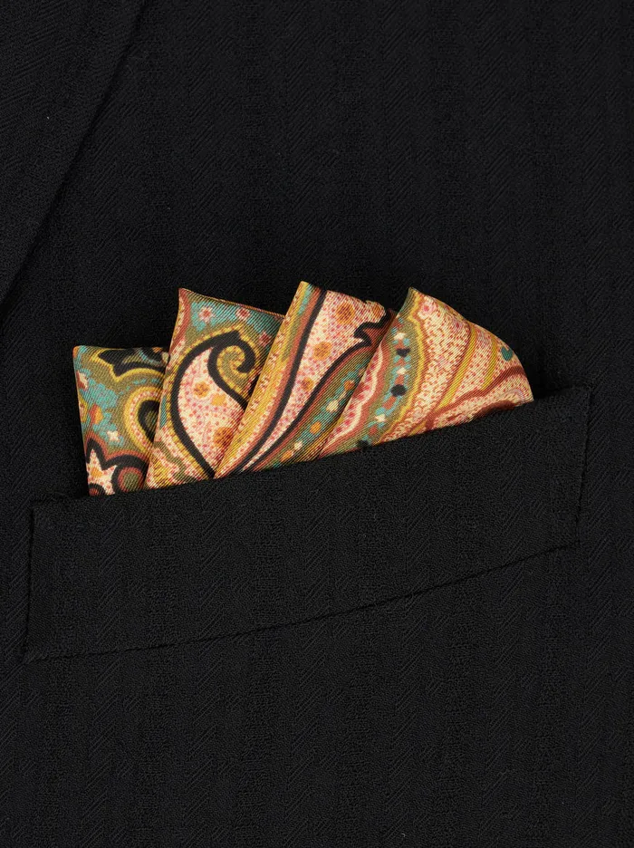 Men Etro Ties And Pocket Squares Pocket Square With Print Green Men Etro Ties And Pocket Squares Pocket Square With Print Green