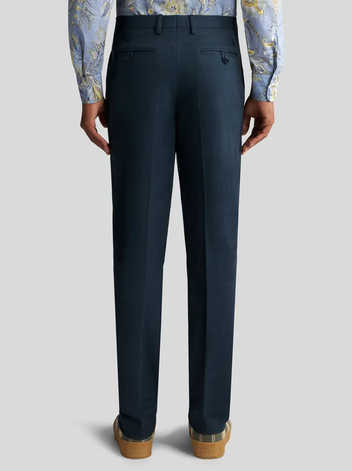 Men Etro Trousers Paisley Jacquard Trousers Navy Blue Men Etro Trousers Paisley Jacquard Trousers Navy Blue