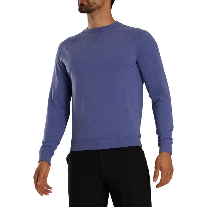 Men FootJoy Base MidLayers French Terry Crewneck Plum Tweed Men FootJoy Base MidLayers French Terry Crewneck Plum Tweed