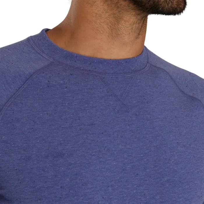 Men FootJoy Base MidLayers French Terry Crewneck Plum Tweed Men FootJoy Base MidLayers French Terry Crewneck Plum Tweed