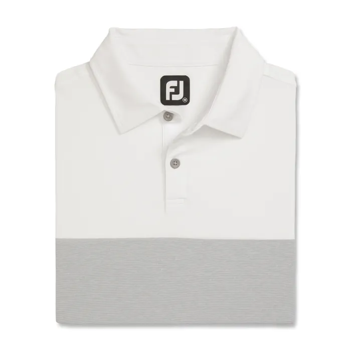 Men FootJoy Shirts Tonal Block Lisle White