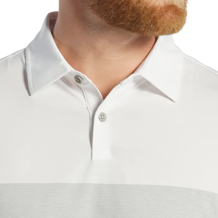 Men FootJoy Shirts Tonal Block Lisle White Men FootJoy Shirts Tonal Block Lisle White