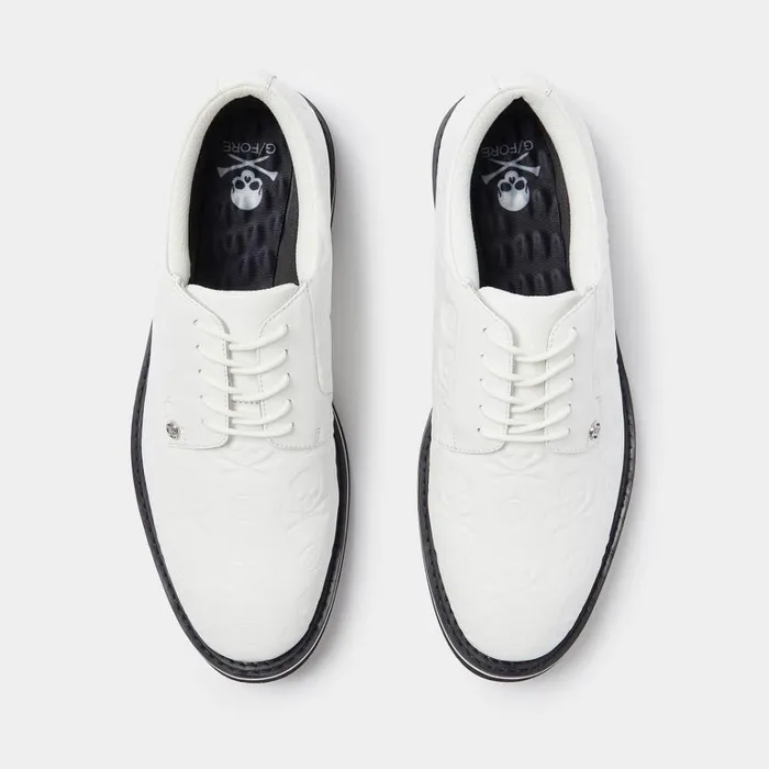 Men GFORE White Debossed Skull and T039s Gallivanter Golf Shoes