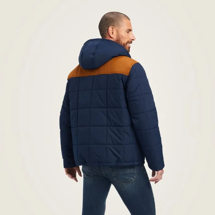 Men Jackets and Vests Ariat Crius Hooded Insulated Jacket Navy Men Jackets and Vests Ariat Crius Hooded Insulated Jacket Navy
