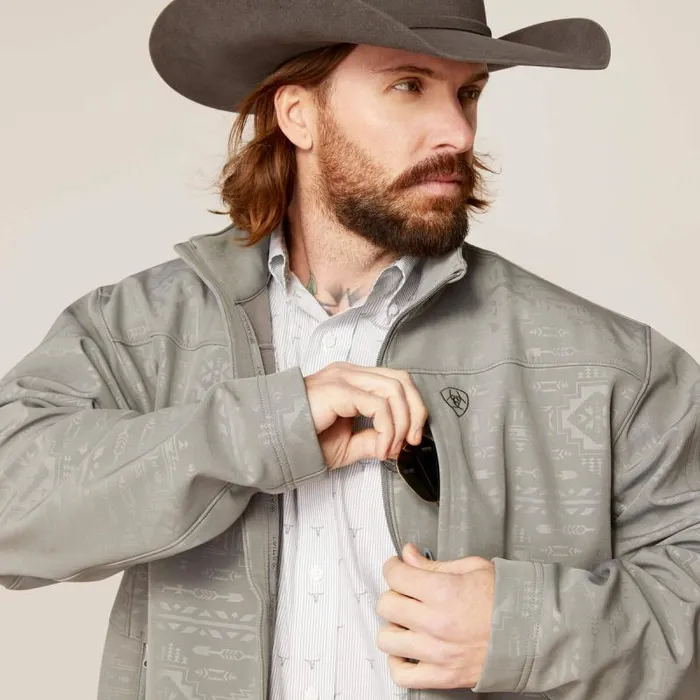 Men Jackets and Vests Ariat Vernon 20 Softshell Jacket Jetty Gray Embossed Men Jackets and Vests Ariat Vernon 20 Softshell Jacket Jetty Gray Embossed