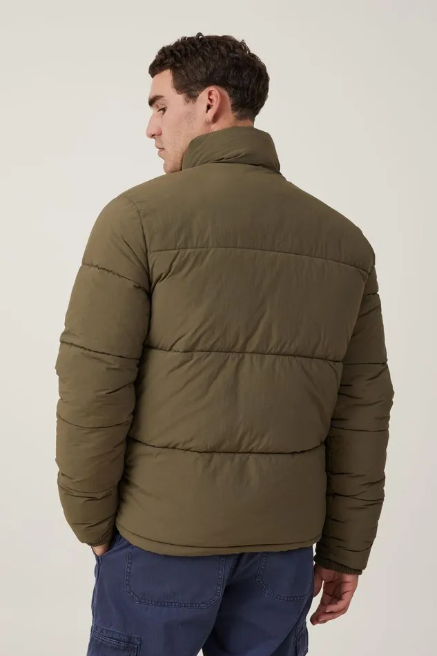 Men Jackets Cotton On Recycled Puffer Jacket Army Men Jackets Cotton On Recycled Puffer Jacket Army