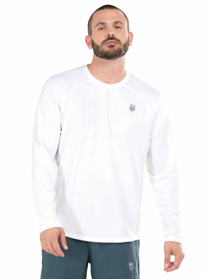 Men KSwiss TShirts and Tops ODYSSEY LS White