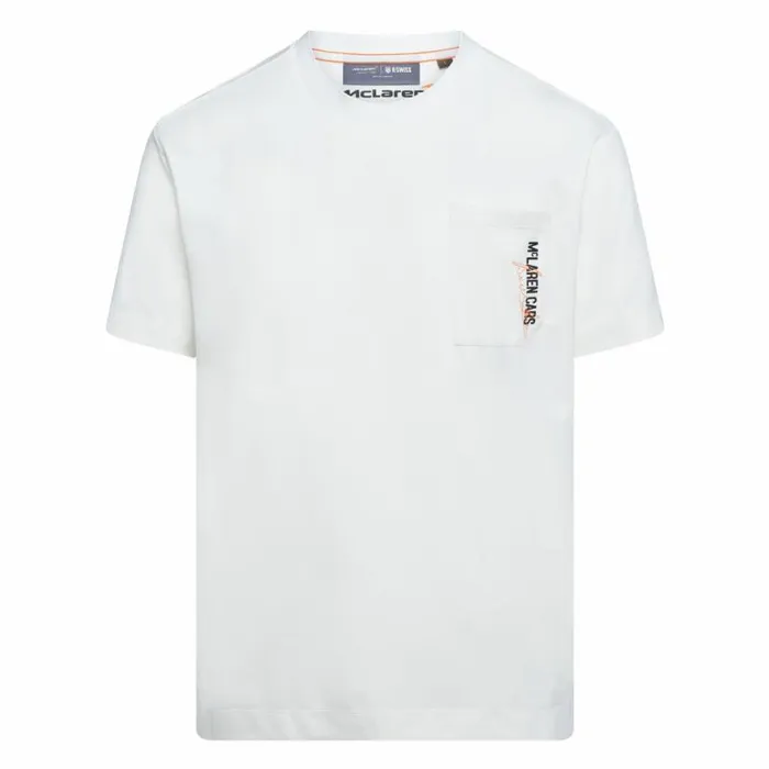 Men KSwiss Tennis and Pickleball MCLAREN CARS POCKET TEE White