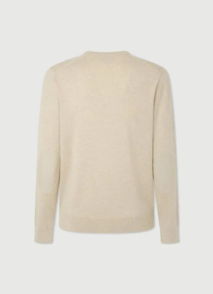 Men Knitwear Hackett London Cotton And Cashmere VNeck Jumper Taupe Beige