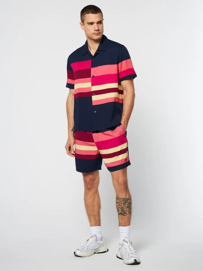 Men Matching Separates Sergio Tacchini Pennellata Cabana Shirt Maritime Blue Multi