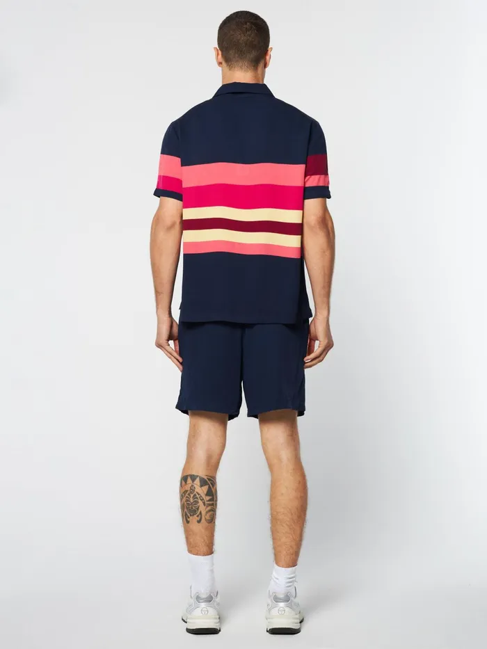 Men Matching Separates Sergio Tacchini Pennellata Cabana Shirt Maritime Blue Multi
