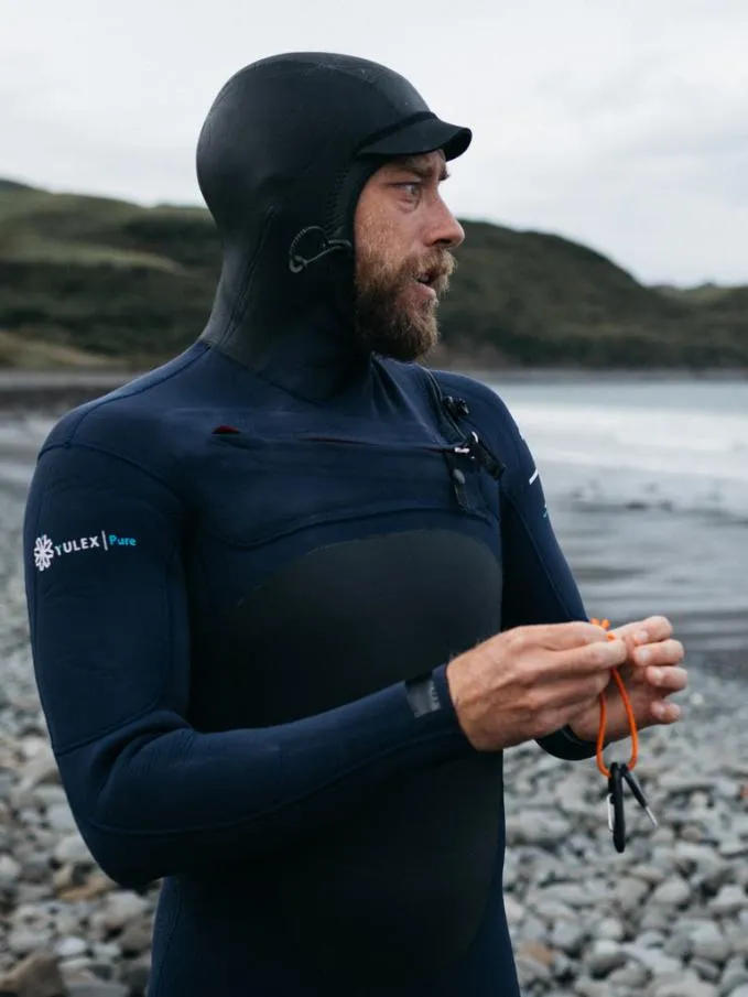 Men Nieuwland 5s Yulex Hooded Wetsuit Ink Finisterre Wetsuits