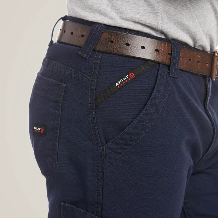 Men Pants and Shorts Ariat FR M5 Stretch DuraLight Canvas Stackable Straight Leg Pant Navy Men Pants and Shorts Ariat FR M5 Stretch DuraLight Canvas Stackable Straight Leg Pant Navy