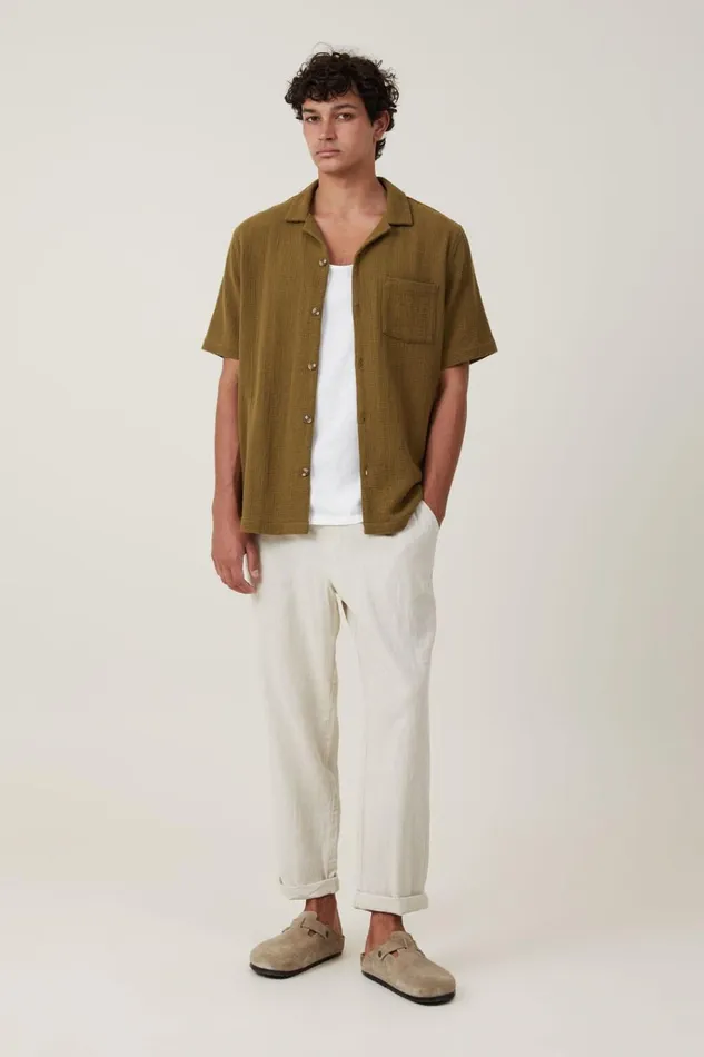 Men Pants Cotton On Linen Pant Oatmeal