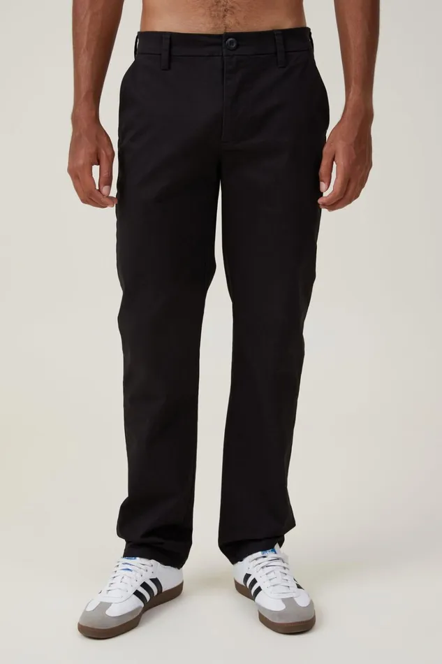 Men Pants Cotton On Regular Straight Chino Black Men Pants Cotton On Regular Straight Chino Black