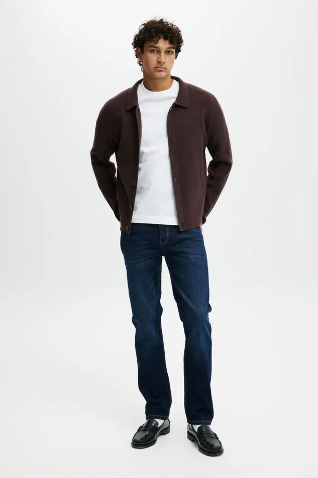 Men Pants Cotton On Regular Straight Jean Cosmic Blue