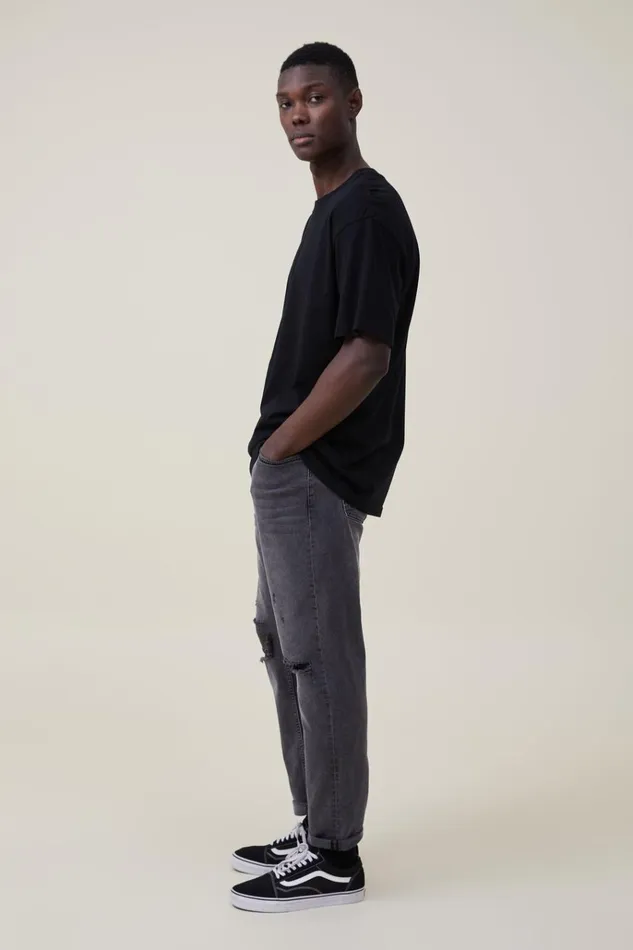 Men Pants Cotton On Relaxed Tapered Jean Black Rock Rip Men Pants Cotton On Relaxed Tapered Jean Black Rock Rip
