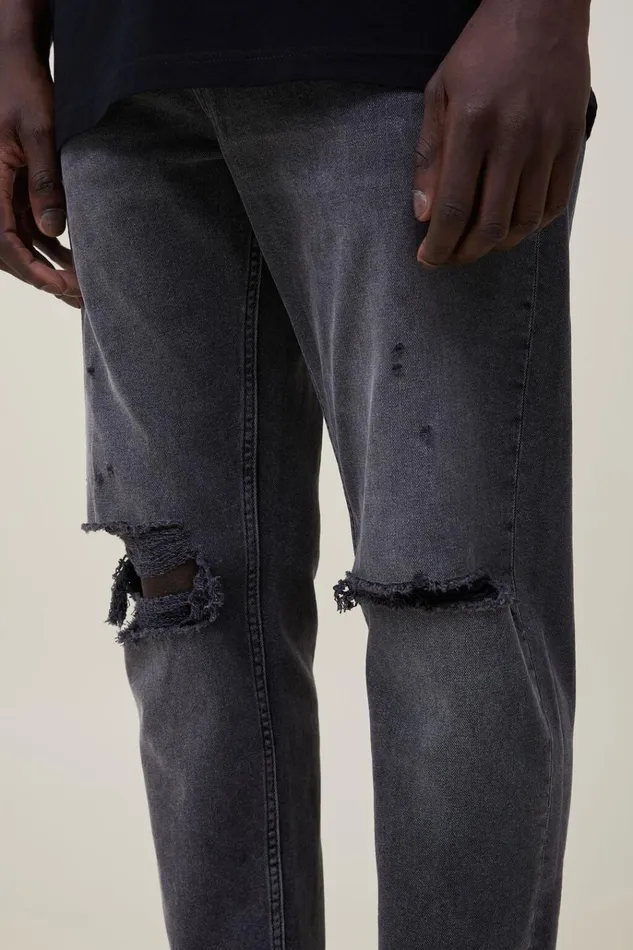 Men Pants Cotton On Relaxed Tapered Jean Black Rock Rip Men Pants Cotton On Relaxed Tapered Jean Black Rock Rip
