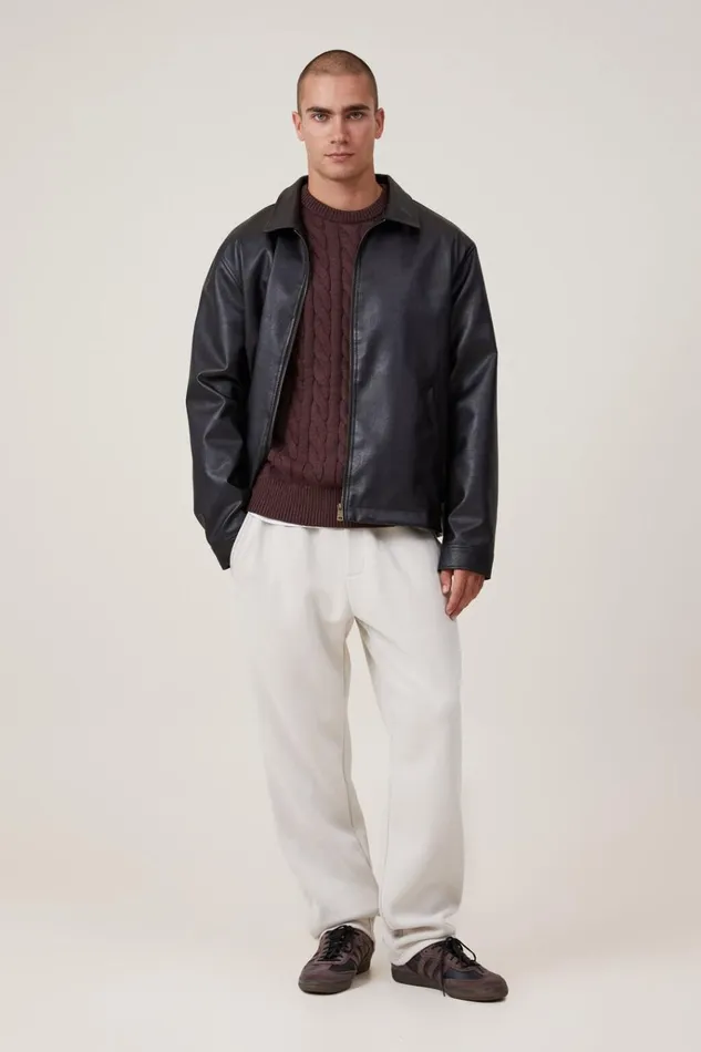Men Pants Cotton On Relaxed Track Pant Bone