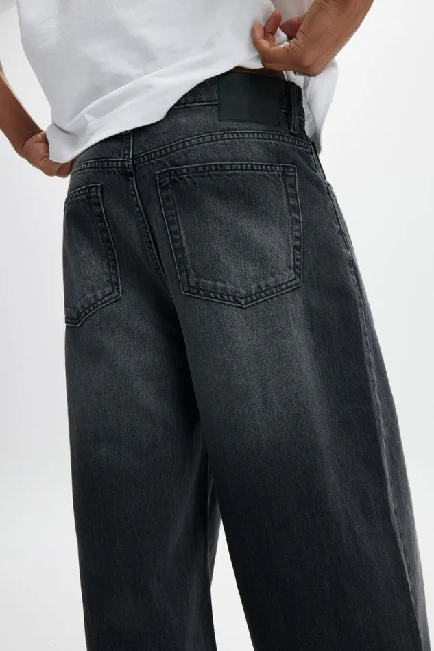 Men Pants Cotton On Super Baggy Jean Y2k Washed Black Men Pants Cotton On Super Baggy Jean Y2k Washed Black