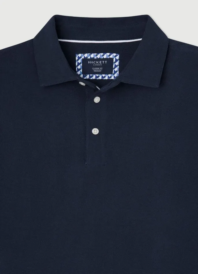 Men Polo Shirts Hackett London Classic Fit Piqu Polo Navy