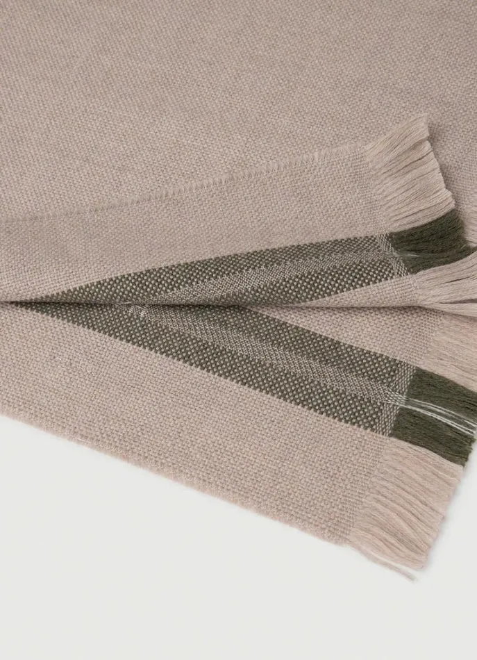 Men Scarves and Caps Hackett London Trim Wool Scarf Beige