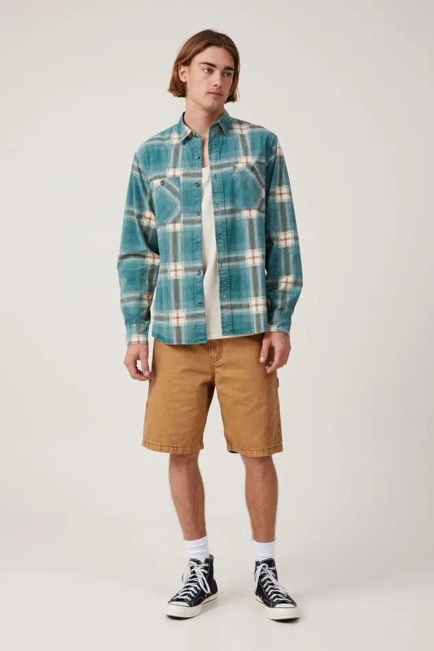 Men Shirts and Polos Cotton On Aberdeen Long Sleeve Shirt Vintage Green Check Men Shirts and Polos Cotton On Aberdeen Long Sleeve Shirt Vintage Green Check
