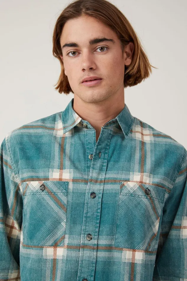 Men Shirts and Polos Cotton On Aberdeen Long Sleeve Shirt Vintage Green Check Men Shirts and Polos Cotton On Aberdeen Long Sleeve Shirt Vintage Green Check
