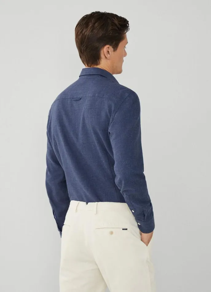 Men Shirts Hackett London Slim Fit Cargo Shirt Navy
