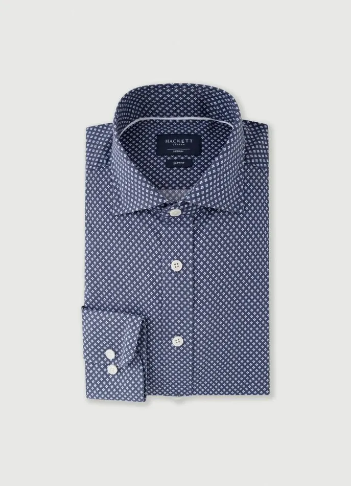 Men Shirts Hackett London Slim Fit Floral Shirt Navy