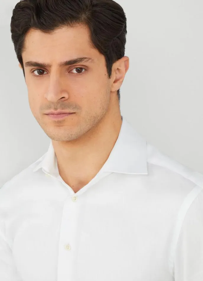 Men Shirts Hackett London Slim Fit Plain Shirt White