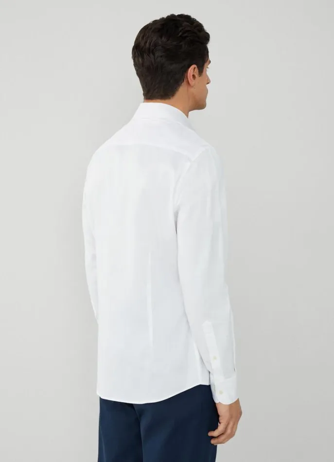 Men Shirts Hackett London Slim Fit Plain Shirt White