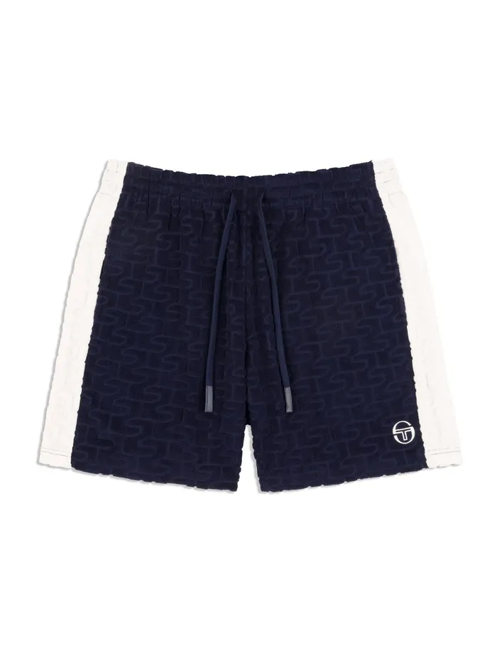 Men Shorts And Swim Sergio Tacchini Livata Monogram Short Maritime Blue