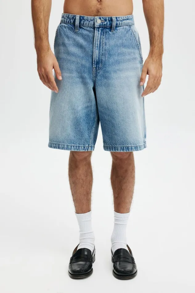 Men Shorts Cotton On Baggy Denim Short Cannonball Blue Men Shorts Cotton On Baggy Denim Short Cannonball Blue