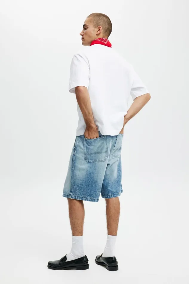 Men Shorts Cotton On Baggy Denim Short Cannonball Blue Men Shorts Cotton On Baggy Denim Short Cannonball Blue